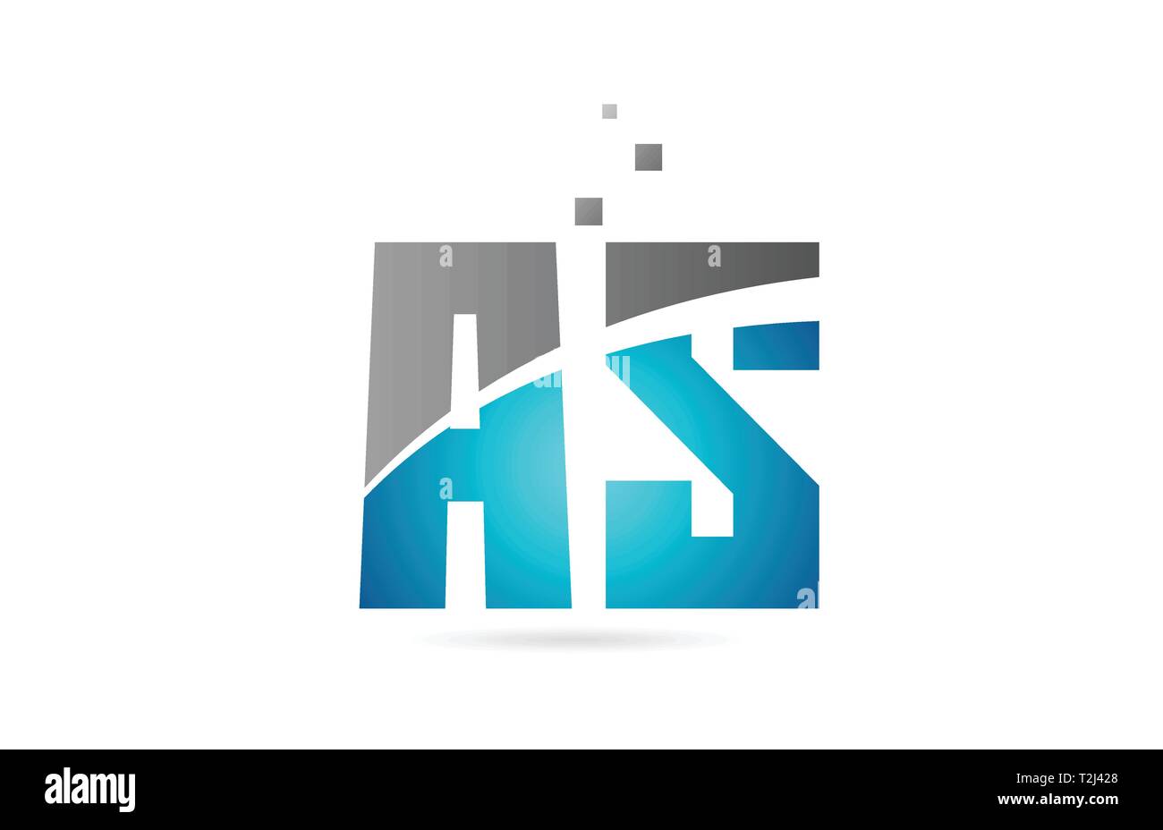 blue grey alphabet letter AS A S logo combination design suitable for a ...