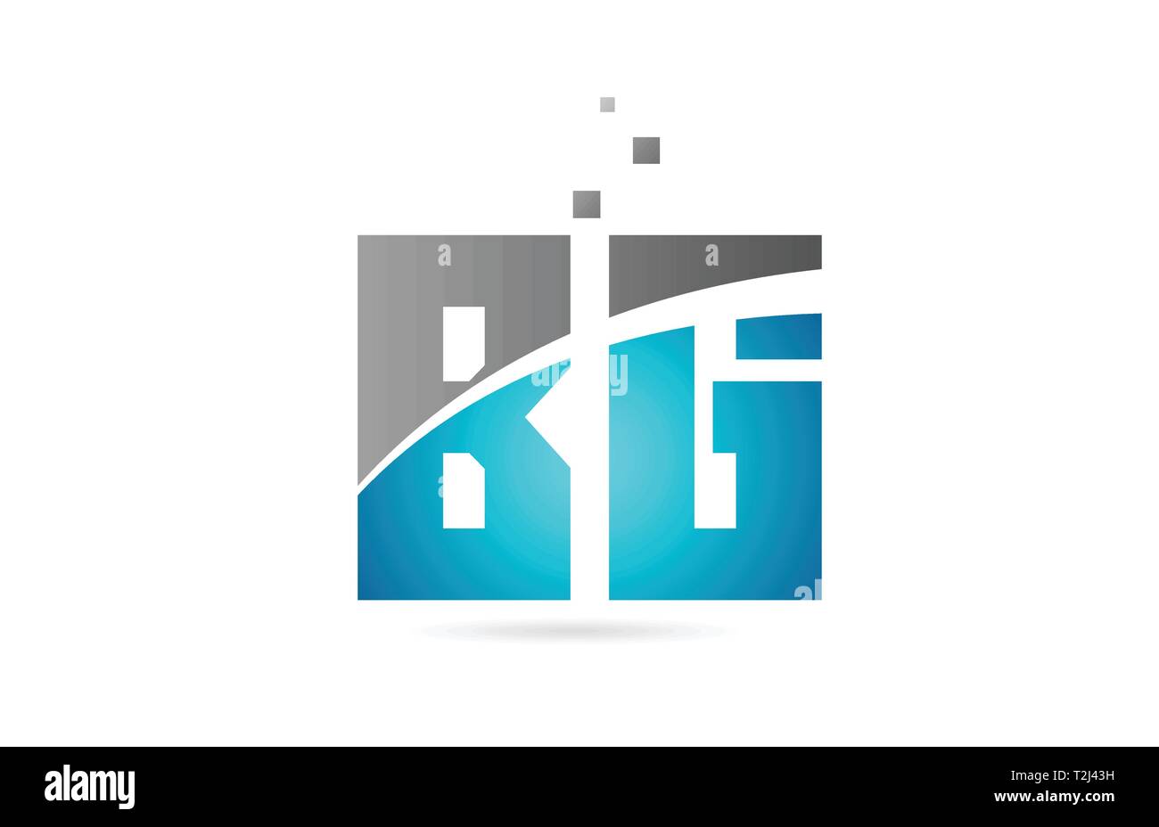 blue grey alphabet letter BG B G logo combination design suitable for a ...