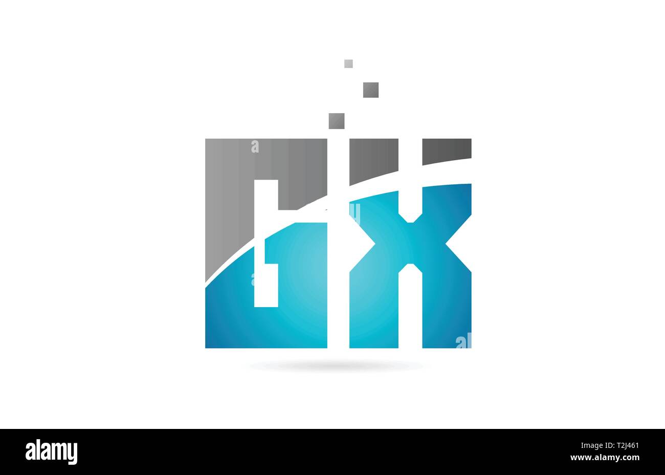blue grey alphabet letter GX G X logo combination design suitable for a ...
