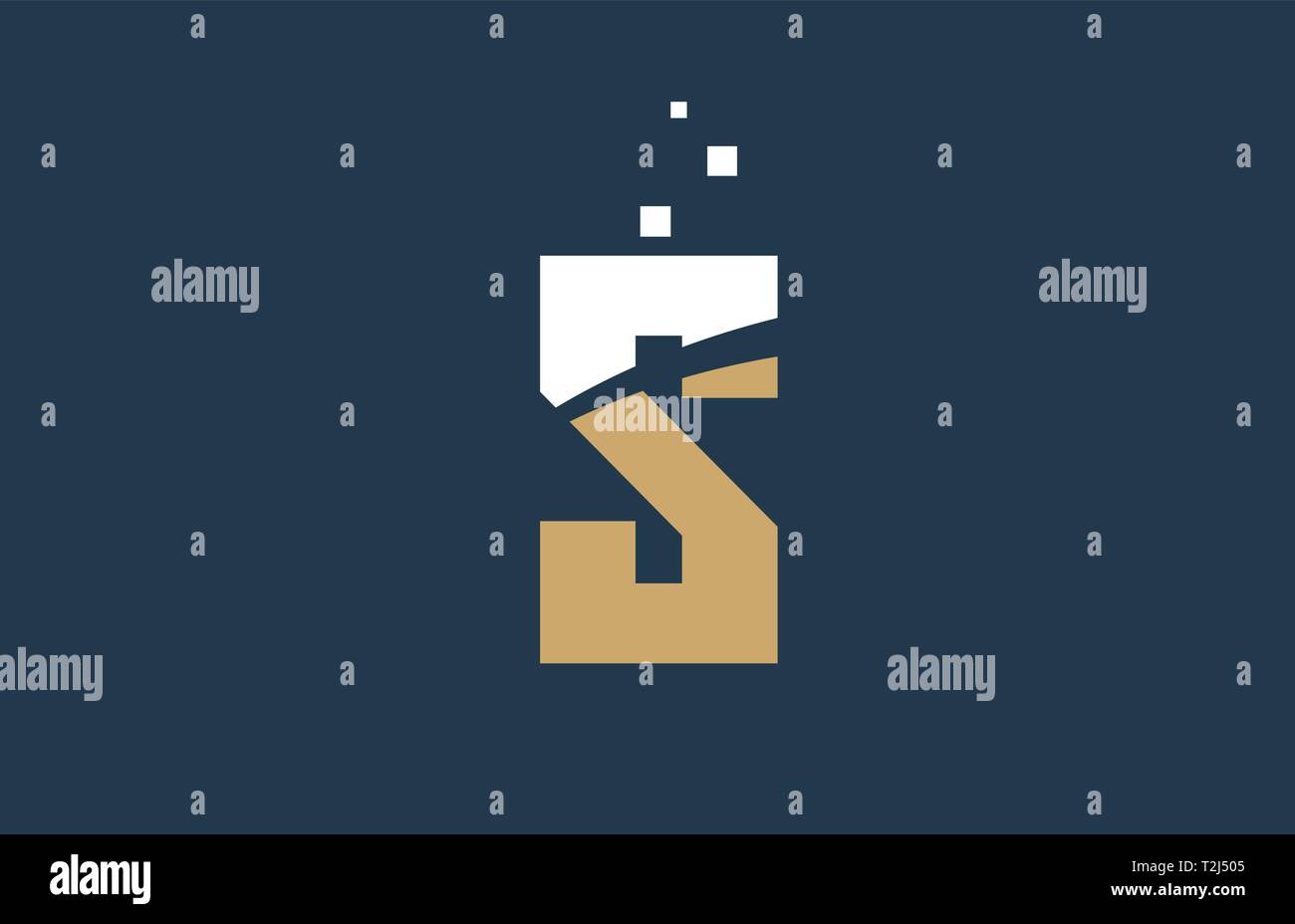 yellow white blue color alphabet letter S logo design suitable for a ...