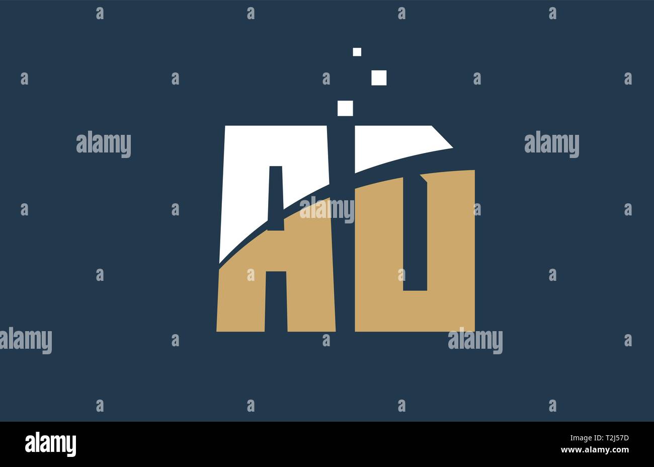 yellow white blue color alphabet letter AD A D logo combination design ...