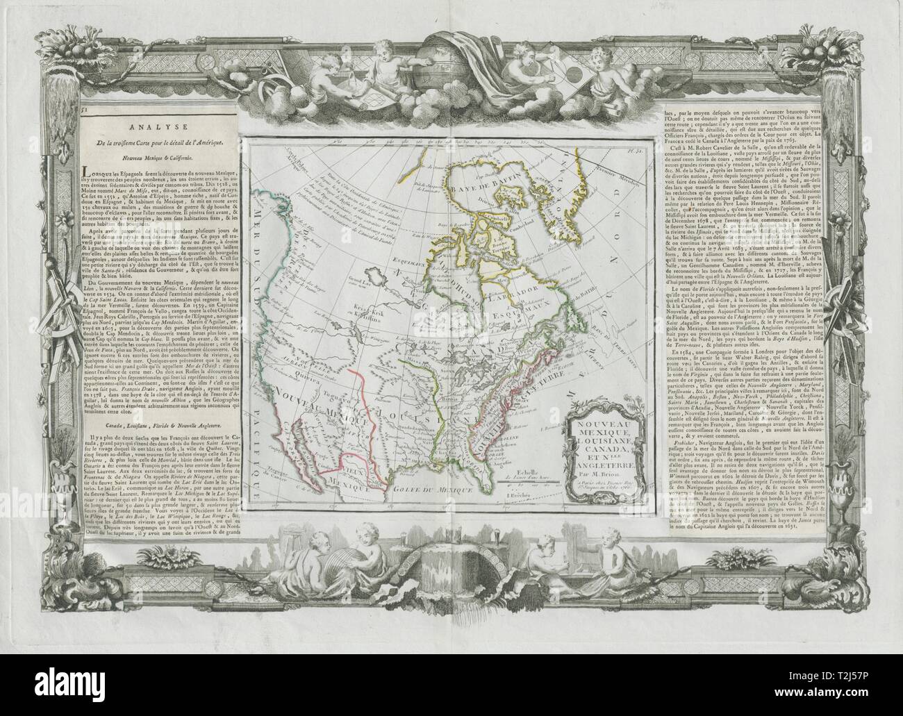 'Nouveau Mexique, Louisiane, Canada…'. North America. DESNOS/DE LA TOUR 1771 map Stock Photo