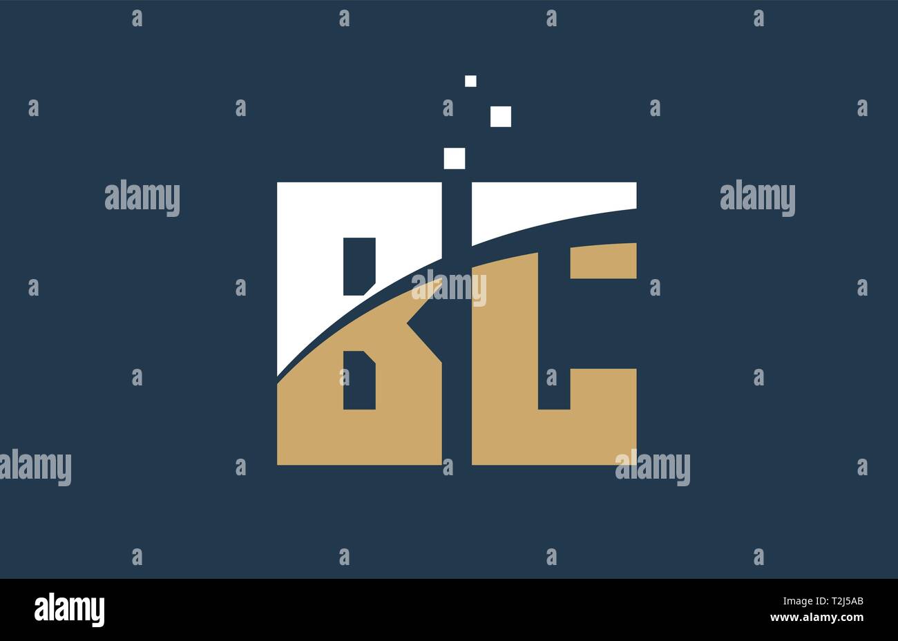 yellow white blue color alphabet letter BC B C logo combination design ...