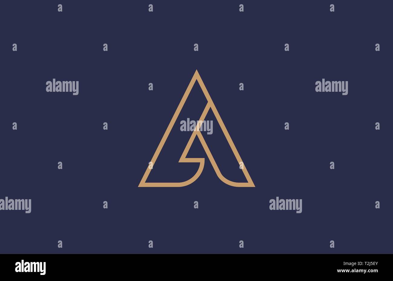 brown blue line alphabet letter A logo icon for a company business or ...