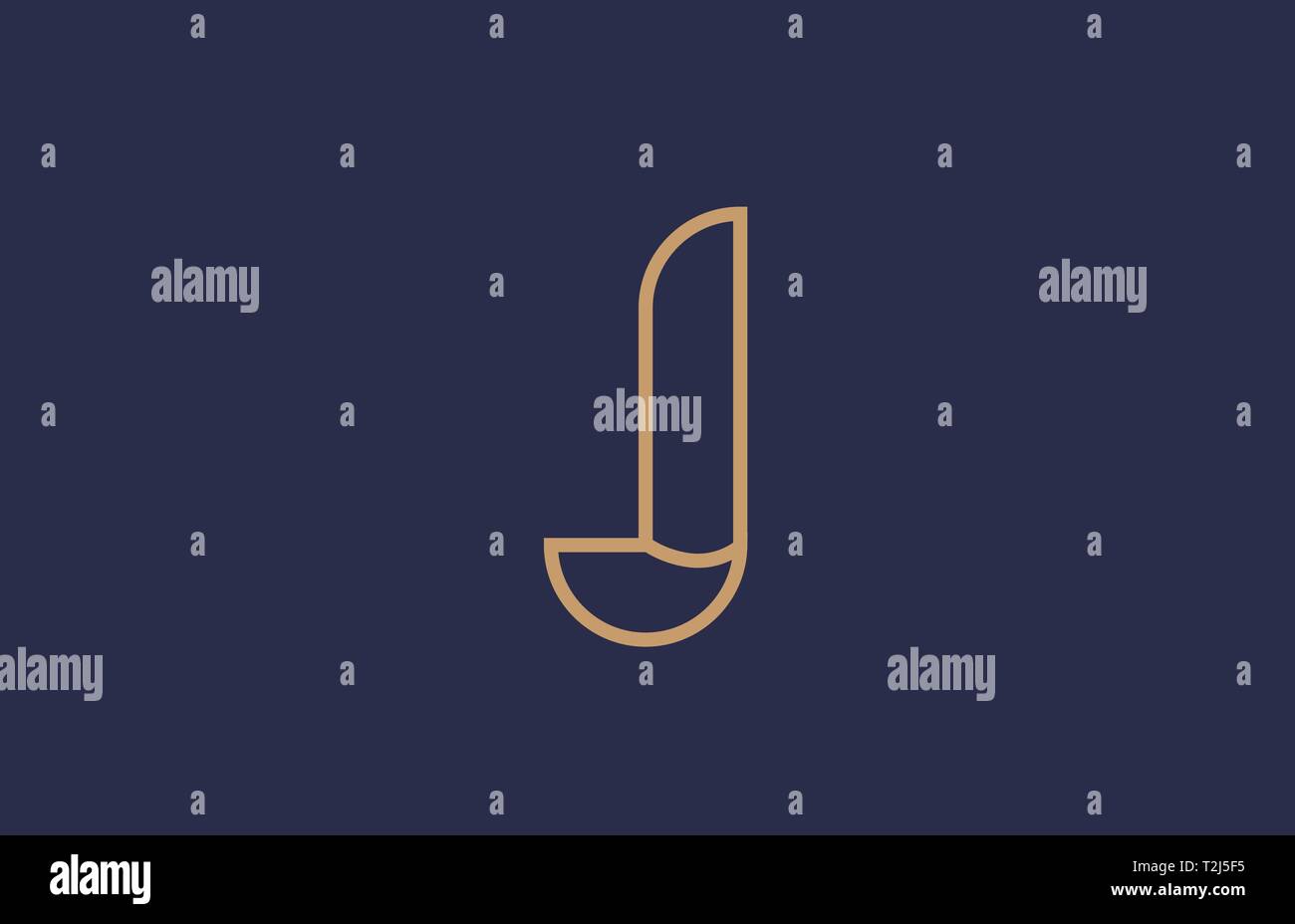 brown blue line alphabet letter J logo icon for a company business or ...