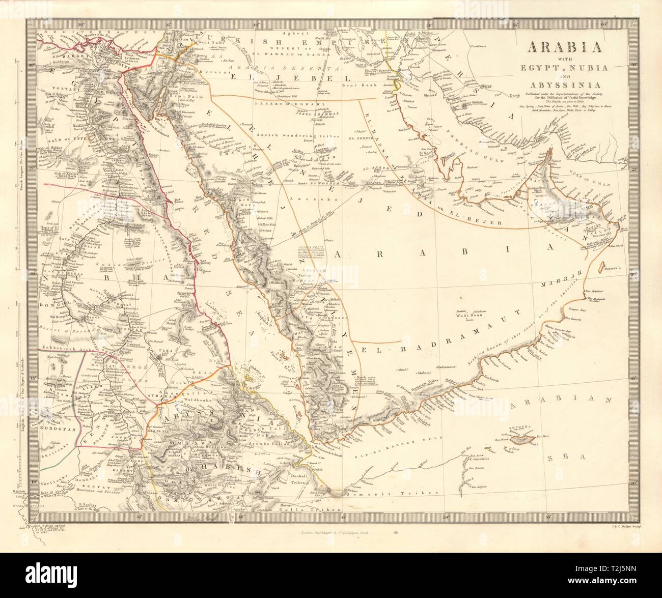 Haj routes. Deba/Dubai Abothubi/Abu 'Pirate Coast'. SDUK 1846 Stock Photo - Alamy