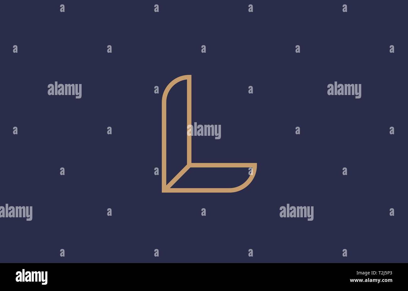 brown blue line alphabet letter L logo icon for a company business or ...