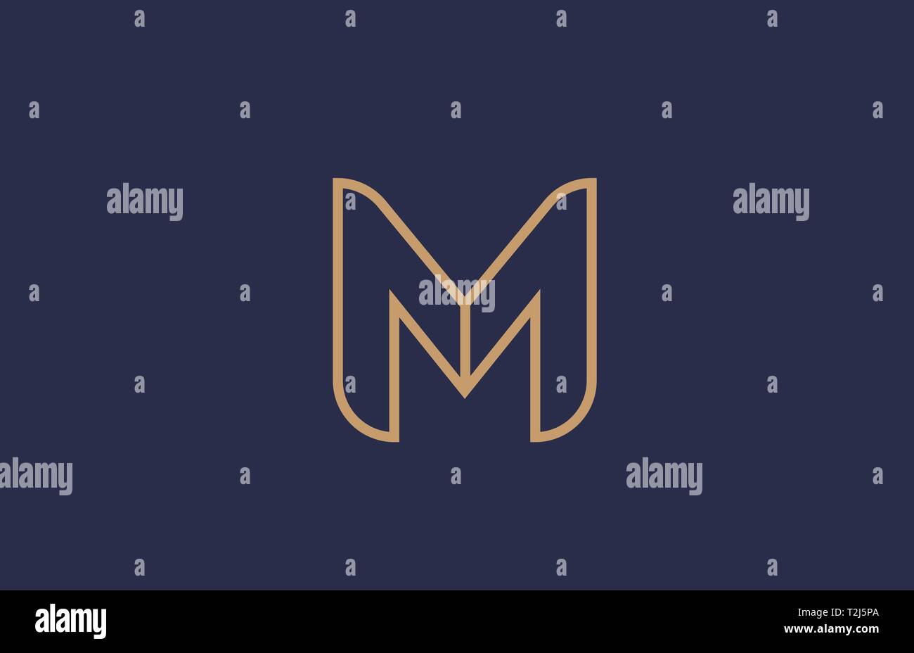 brown blue line alphabet letter M logo icon for a company business or ...