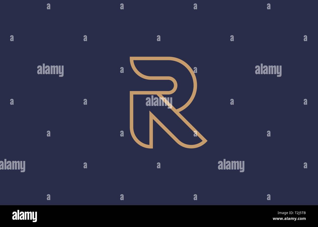 brown blue line alphabet letter R logo icon for a company business or ...