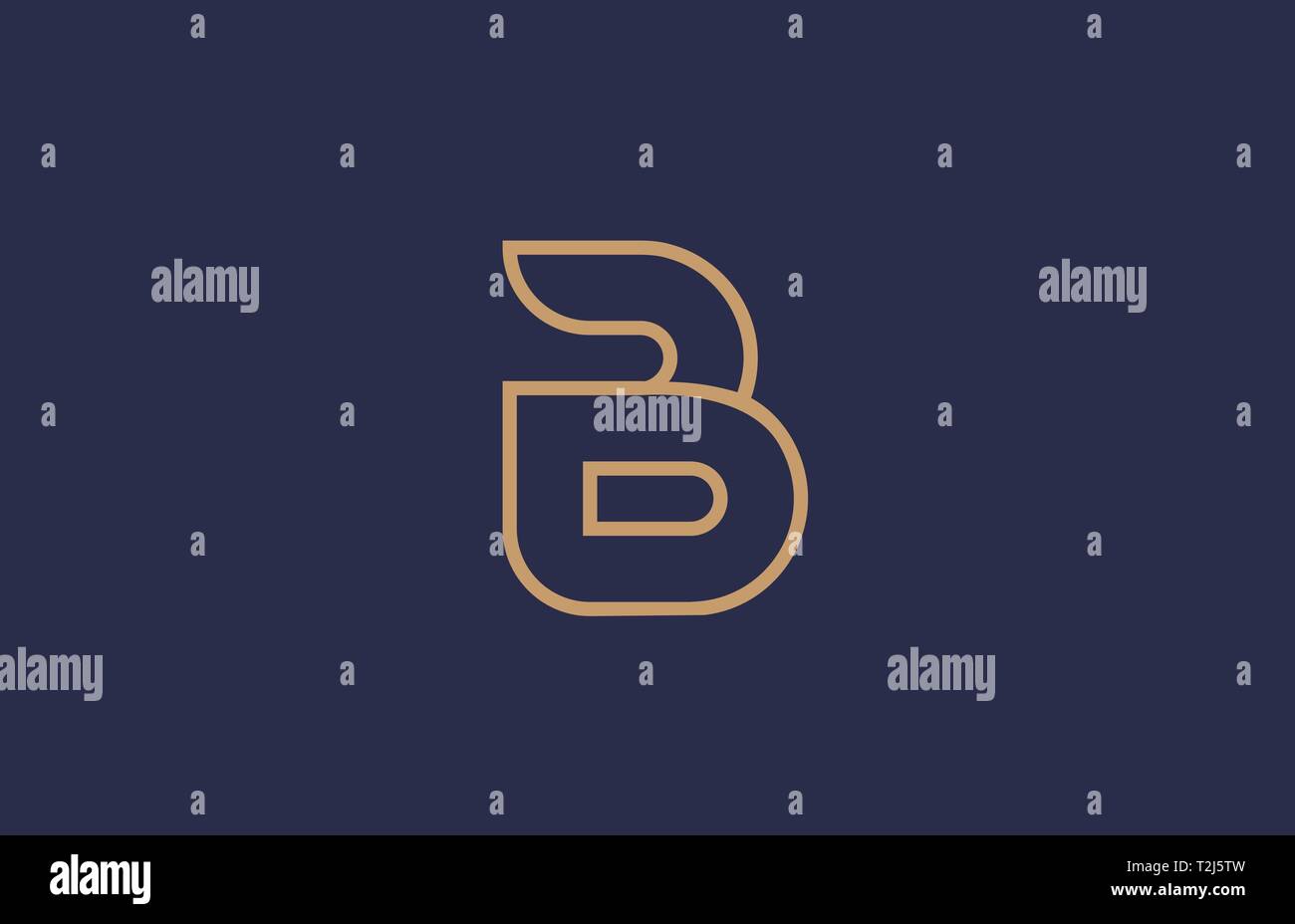 brown blue line alphabet letter B logo icon for a company business or ...