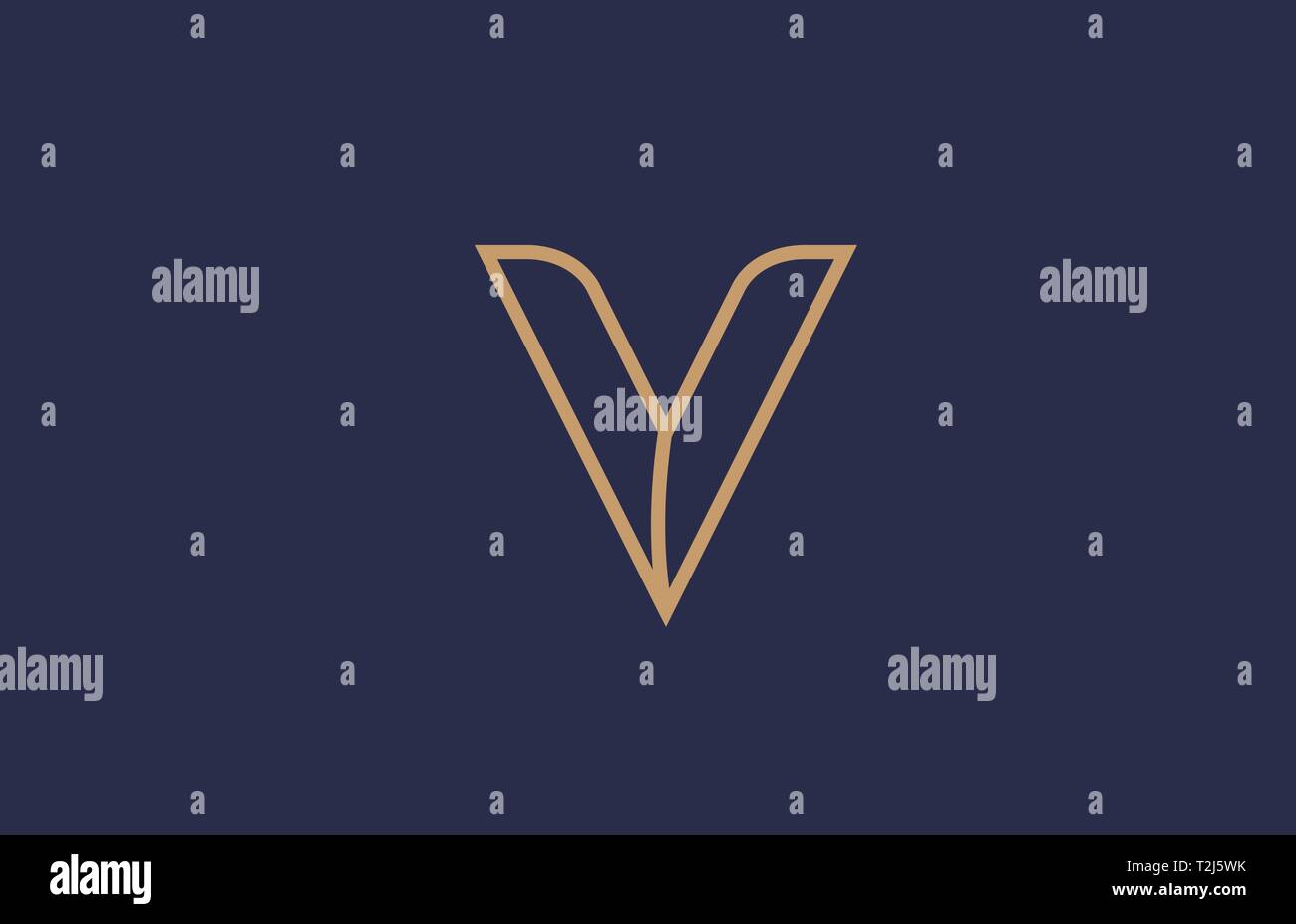 brown blue line alphabet letter V logo icon for a company business or ...