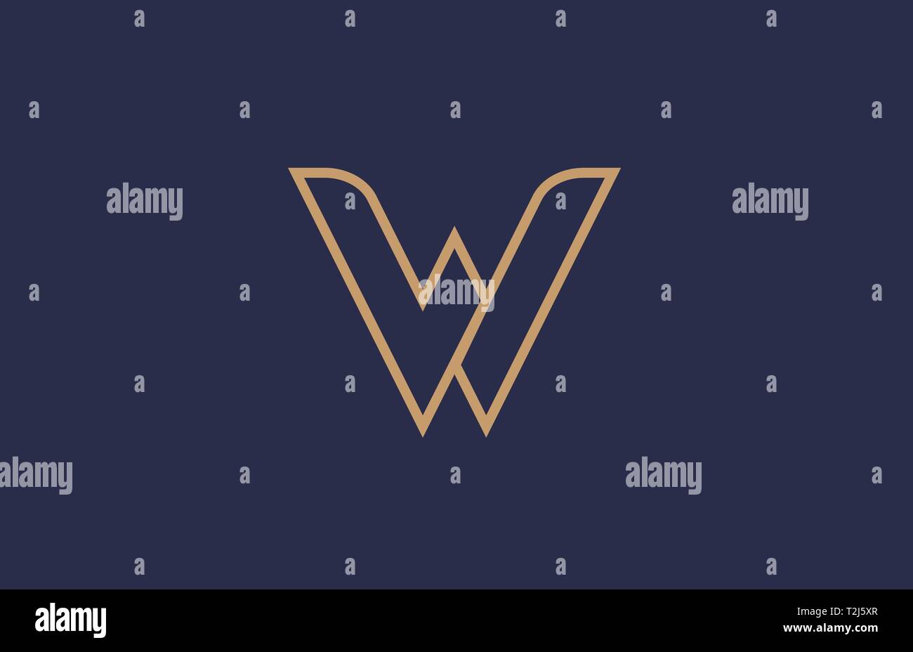 brown blue line alphabet letter W logo icon for a company business or ...