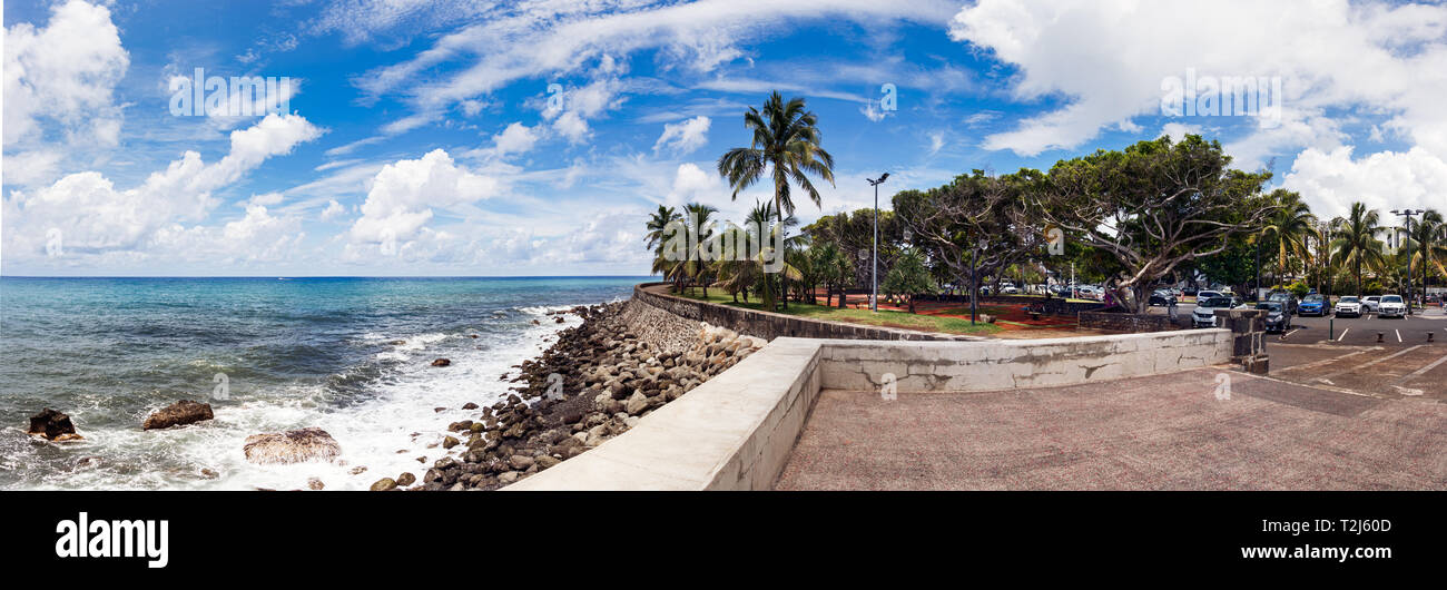 Saint Denis, Reunion Island January 26th, 2019 Panoramic view of Le