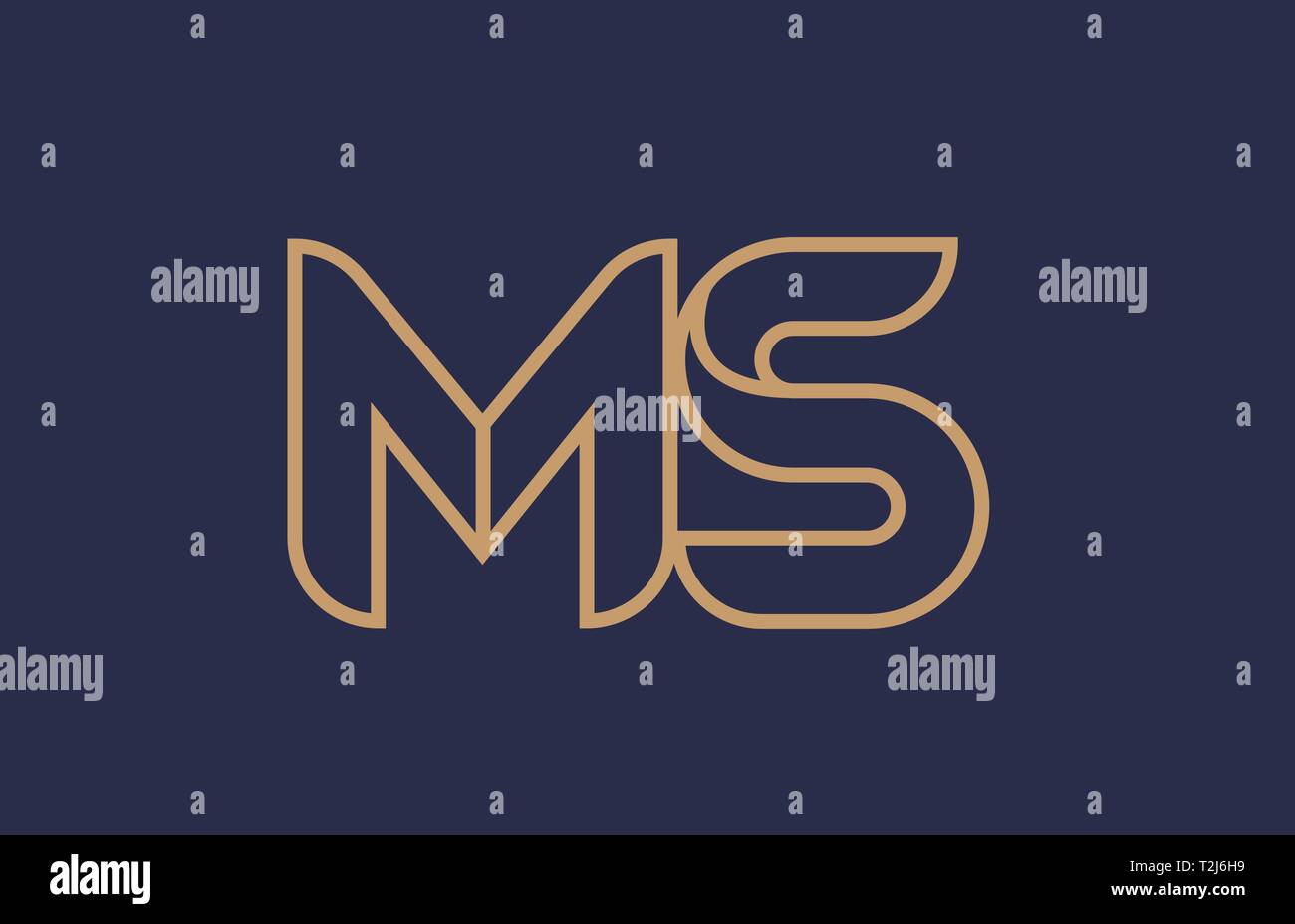brown blue line alphabet letter MS M S logo combination icon for a ...