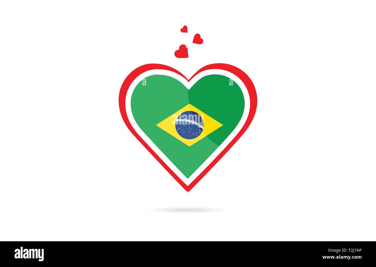 Heart Shape Of Brazil Flag Isolated On White Stock Photo, Picture and  Royalty Free Image. Image 51305993.