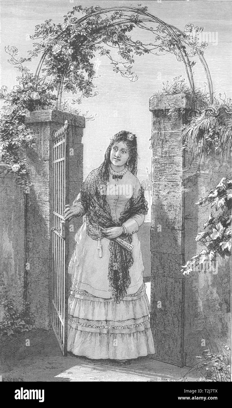 ITALY. Milan. Milanese Lady 1877 old antique vintage print picture Stock Photo