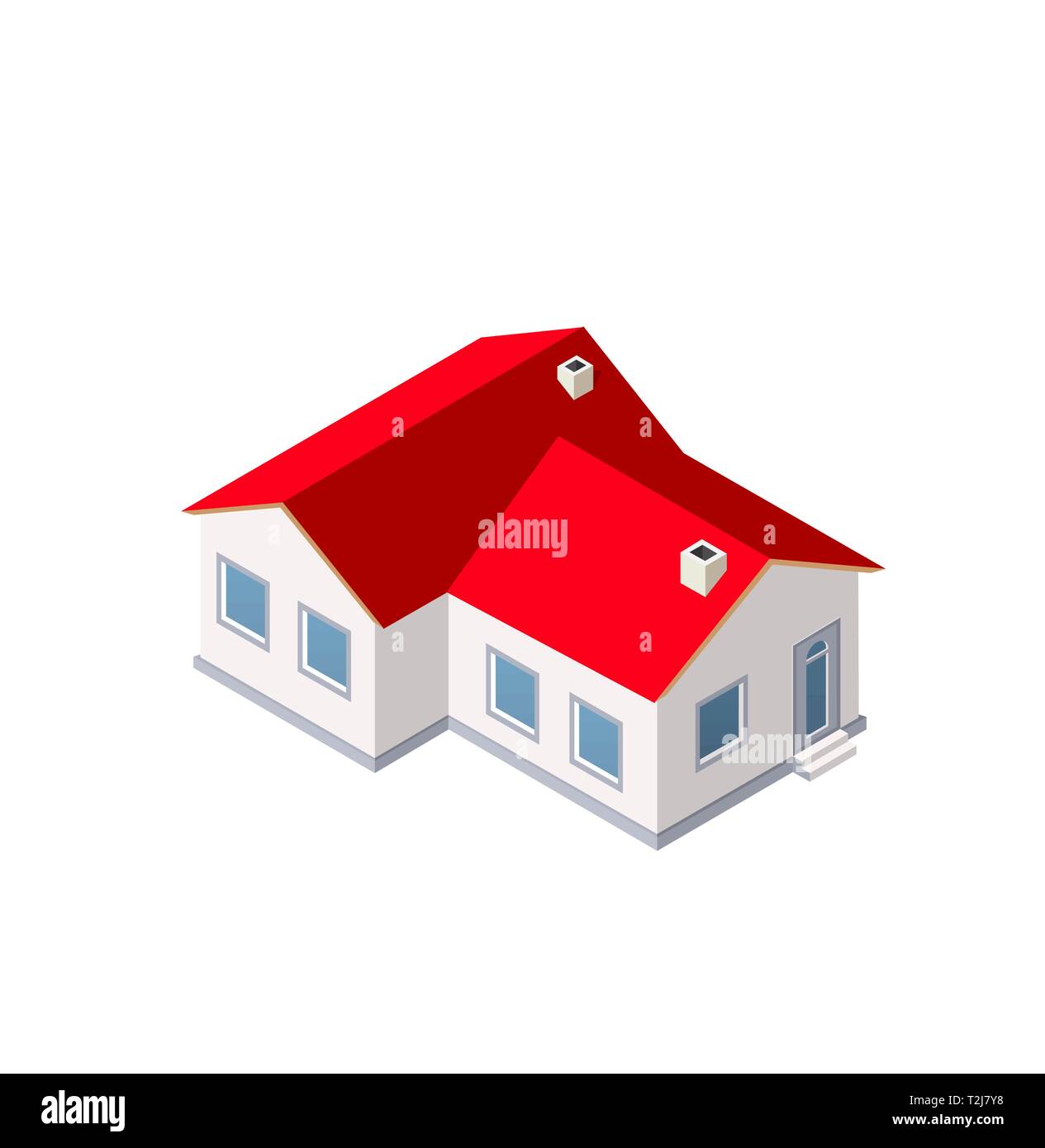 Architecture vector illustration city for business background with Isometric Country Cottage, urban building Stock Vector