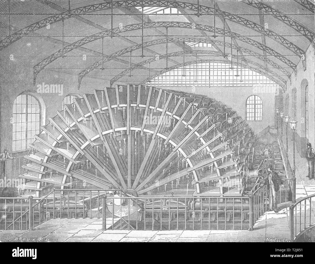 YVELINES. Machine actuelle de Marly(l'ensemble 6 roues hydrauliques) 1880 Stock Photo