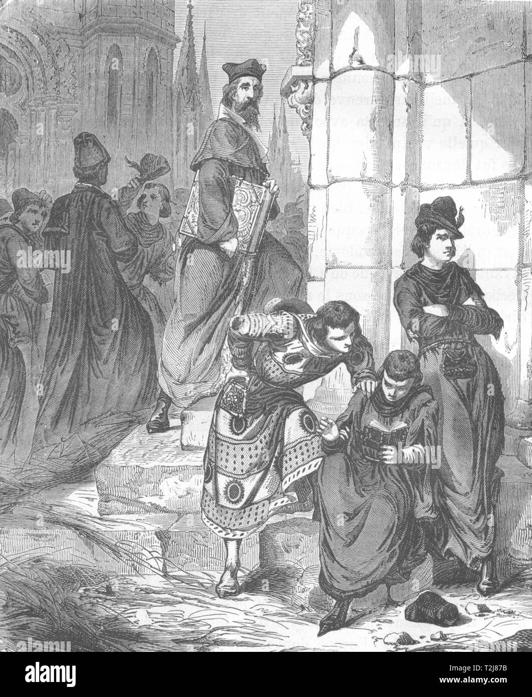 MAINELOIRE. Angers. Docteur etudiants de l'Universite d'Angers 1880 old print Stock Photo Alamy