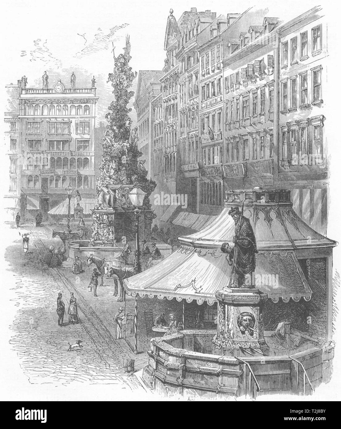 AUSTRIA. Der Graben, Vienna c1893 old antique vintage print picture Stock Photo