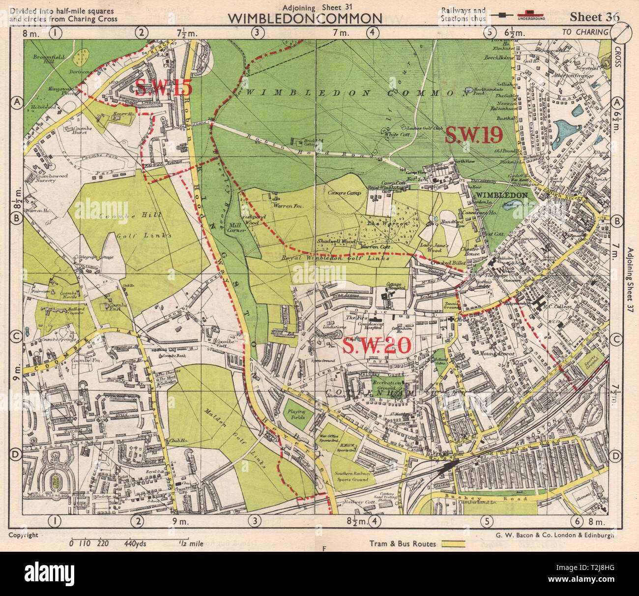 SW LONDON. Wimbledon Common Cottenham Park Malden Coombe Hill. BACON