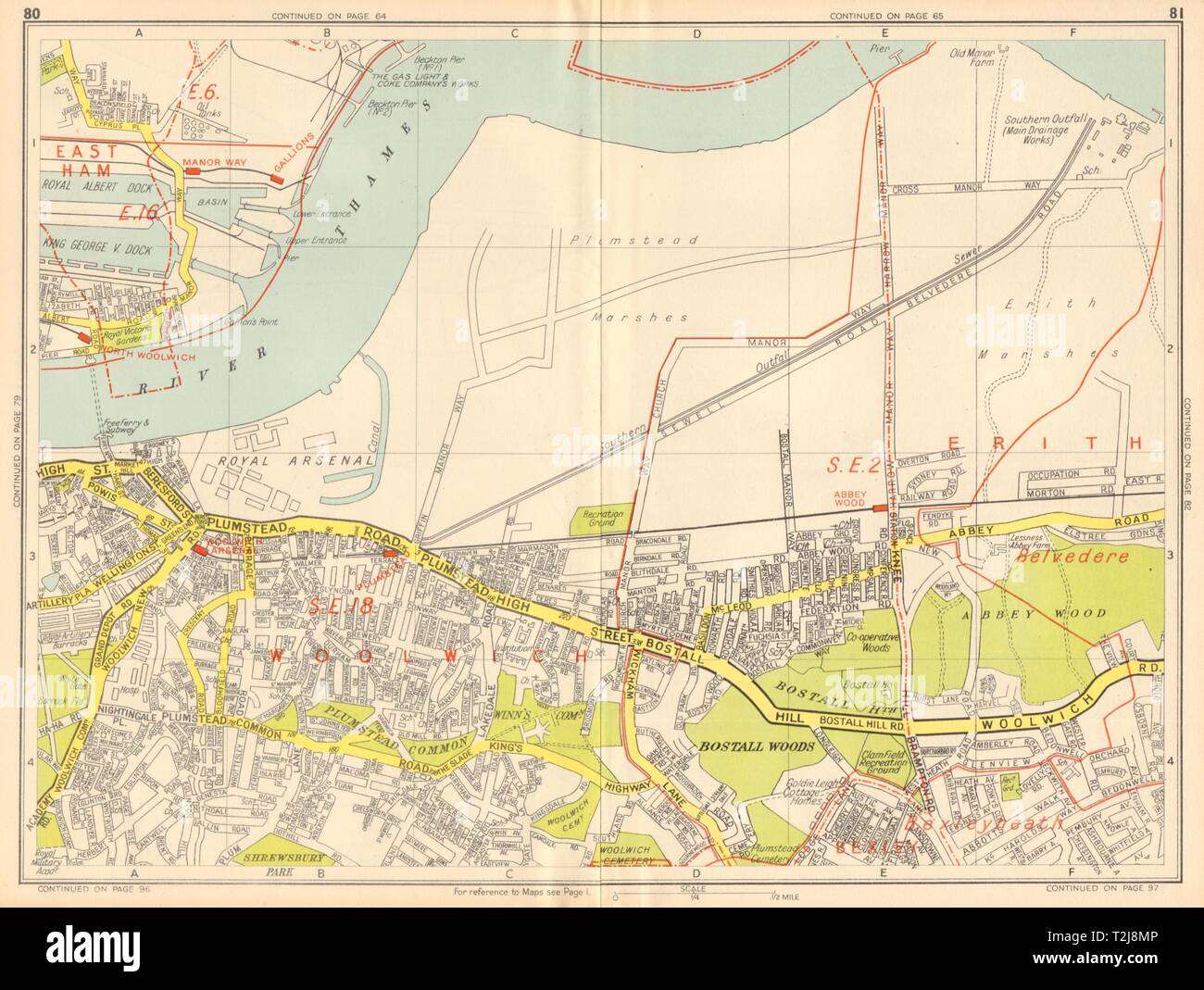 WOOLWICH Plumstead Abbey Wood Belvedere Thamesmead. GEOGRAPHERS' AZ