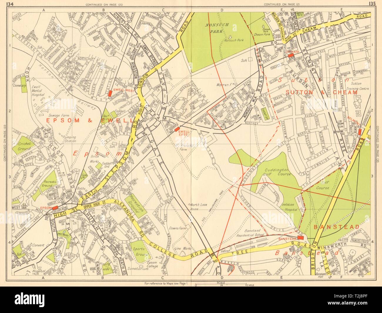 Epsom map hires stock photography and images Alamy