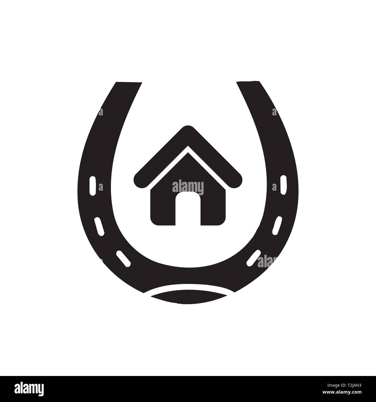 Horseshoe as a symbol of happiness and well-being good luck in the house Stock Vector