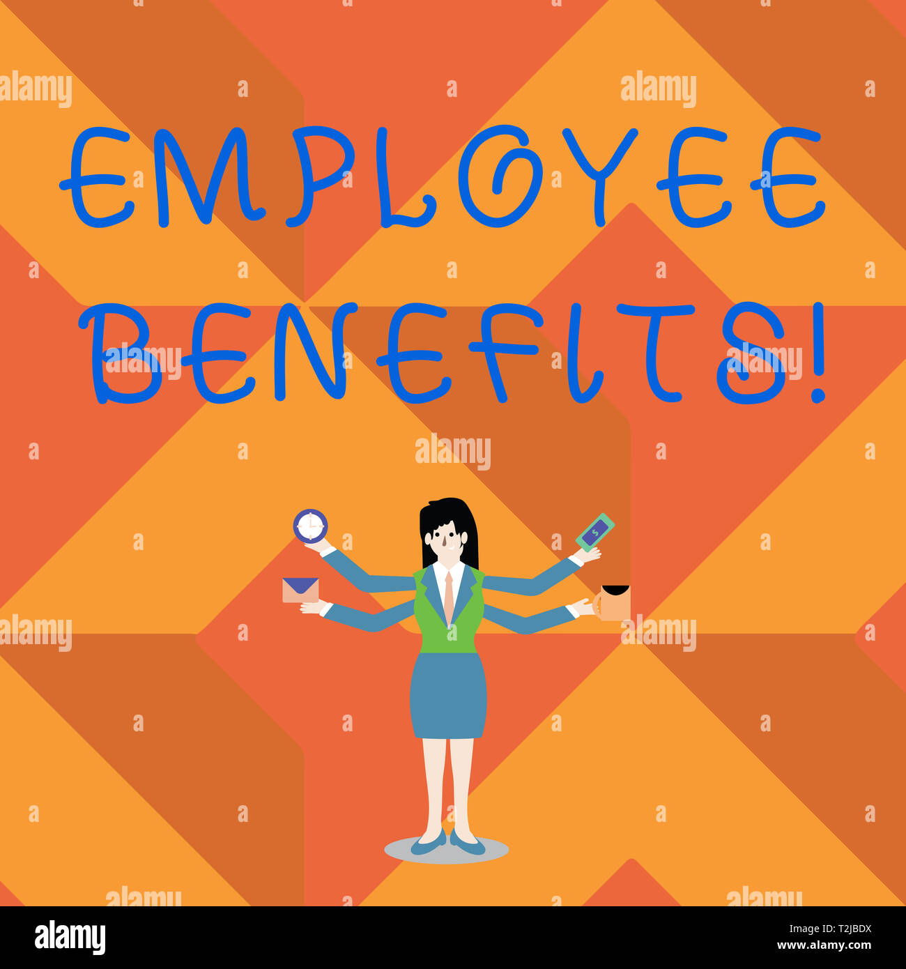 Writing note showing Employee Benefits. Business concept for indirect