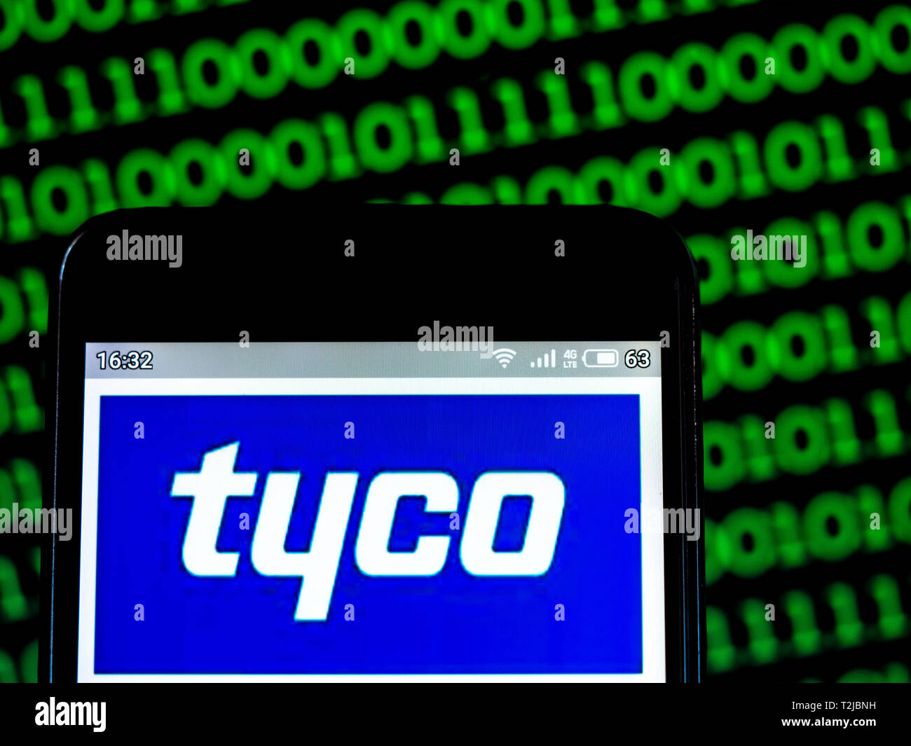 In this photo illustration a Tyco International Ltd. logo seen