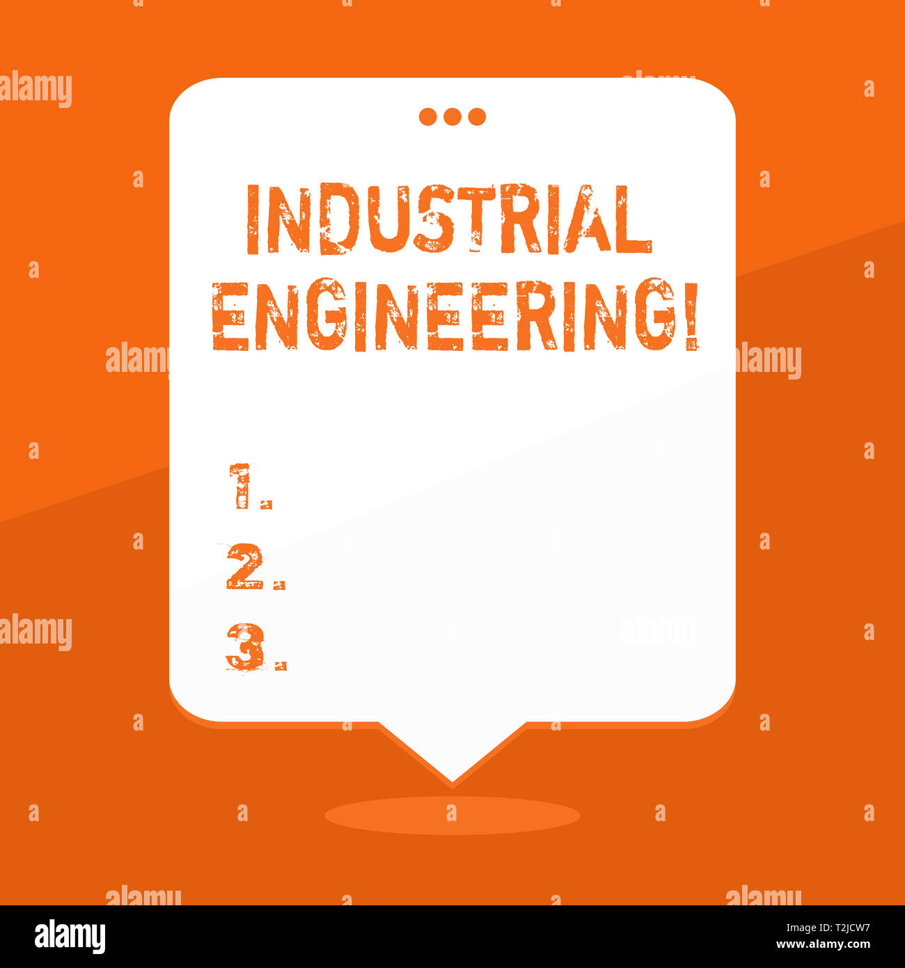 Handwriting text writing Industrial Engineering. Conceptual photo field or study that focuses on industrial processes Blank Space White Speech Balloon Stock Photo