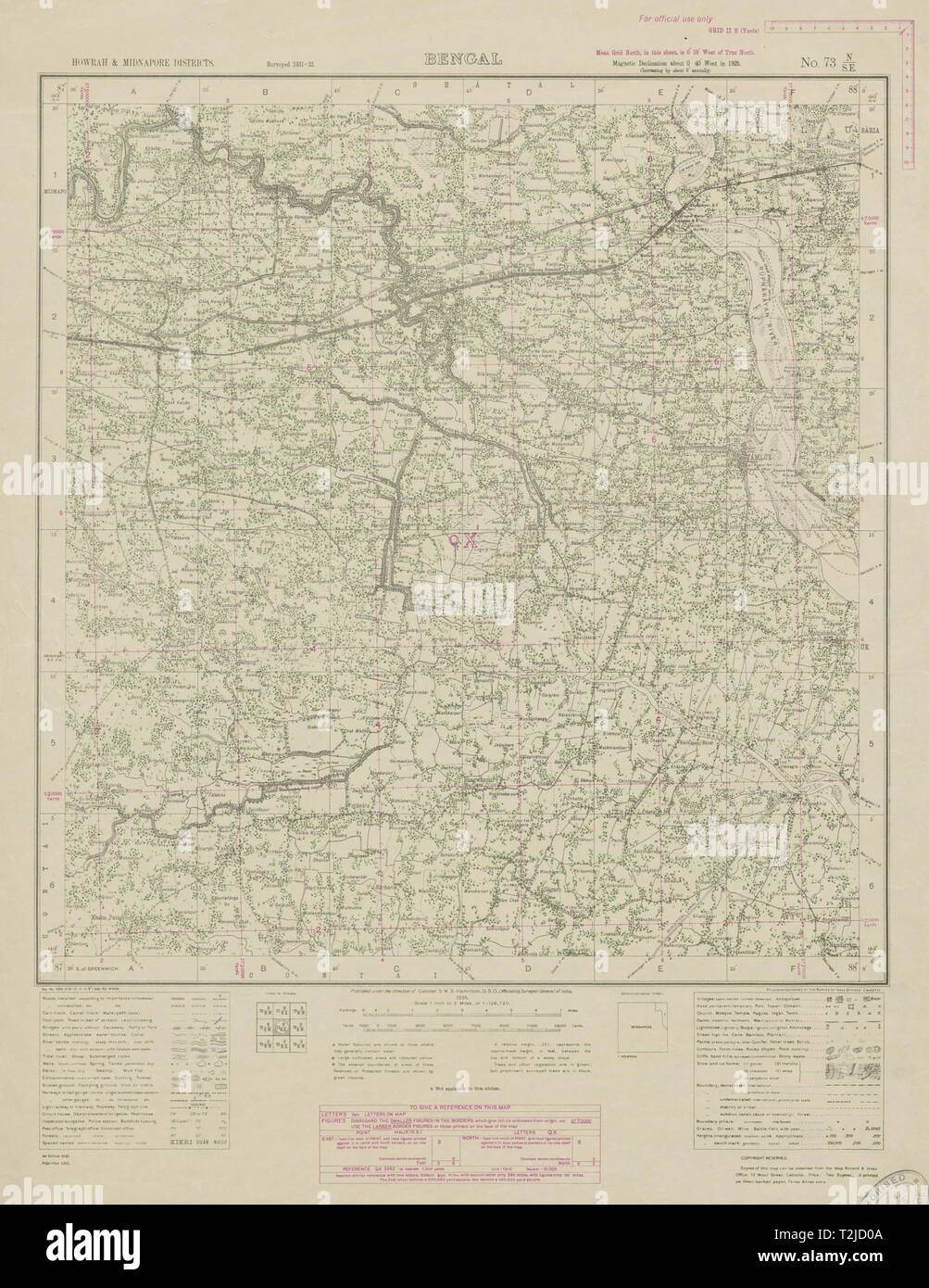 SURVEY OF INDIA 73 N/SE West Bengal Tamluk Debra Nandakumar Panskura ...