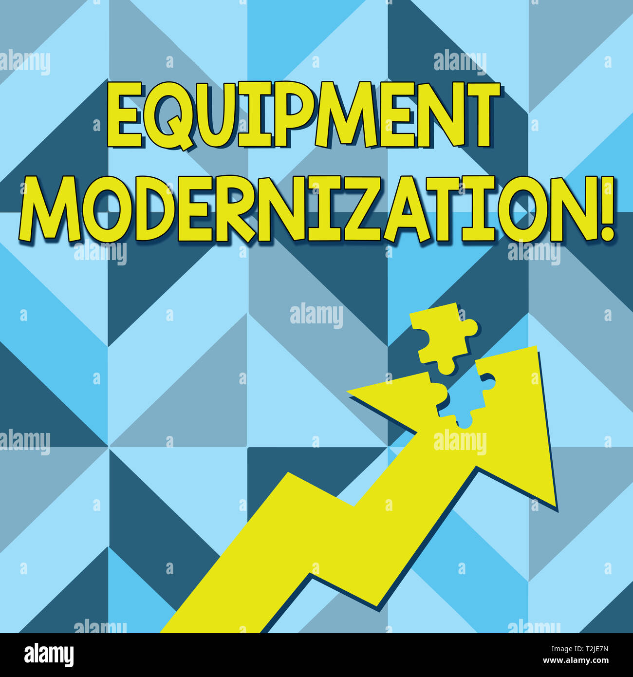 Conceptual hand writing showing Equipment Modernization. Concept meaning changing product service to include new functions Arrow Pointing Up with Deta Stock Photo