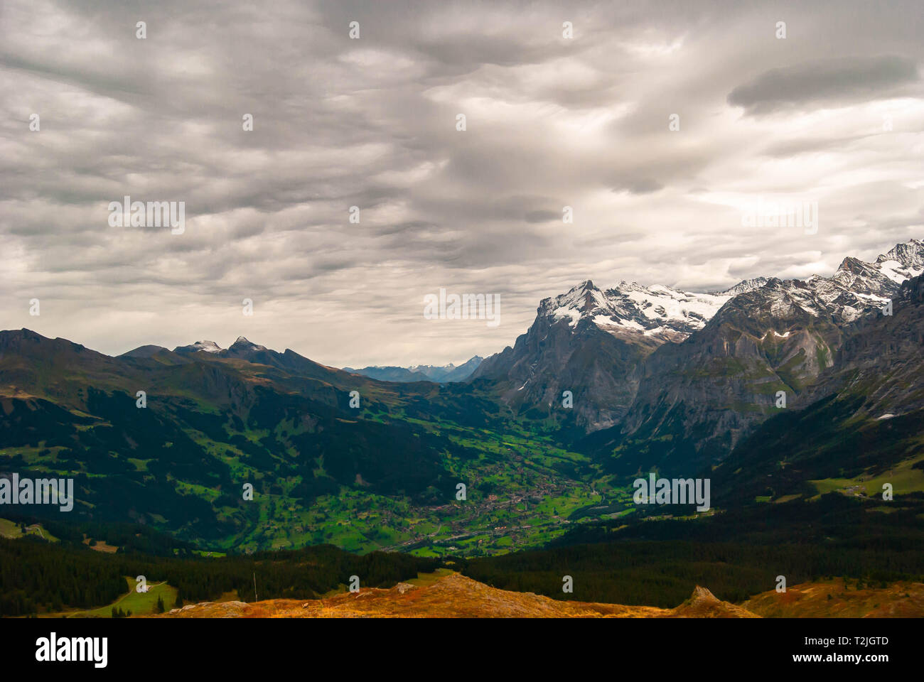 Beautiful view of Swiss Alps peaks Stock Photo - Alamy