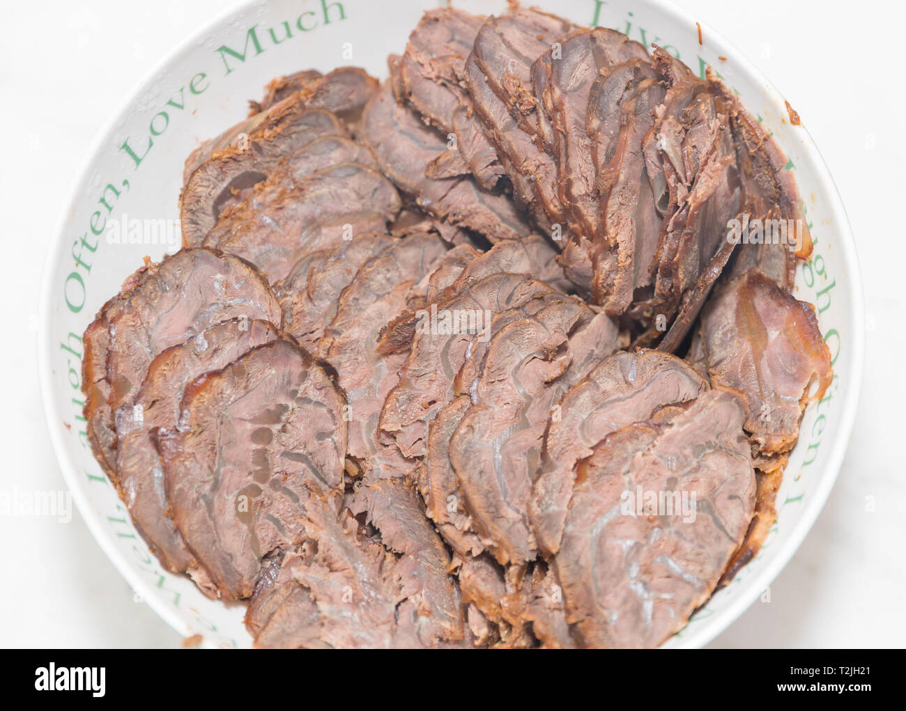 Chinese food sauce beef slices - Image Stock Photo - Alamy