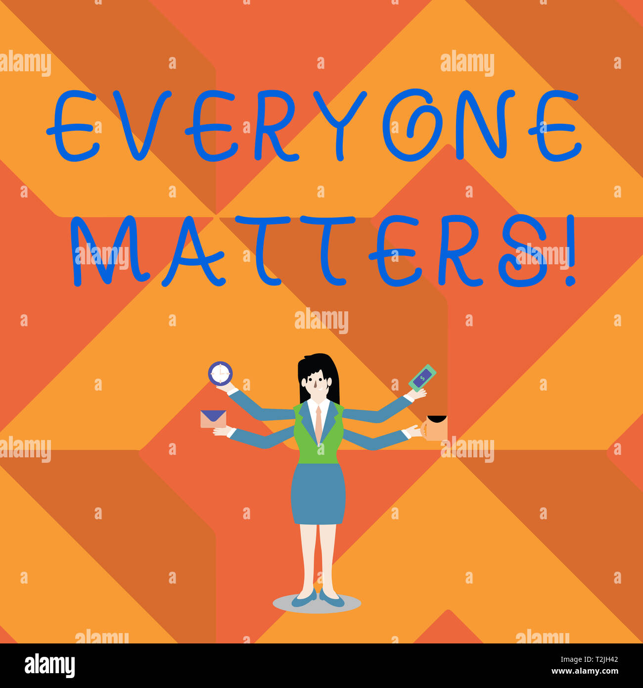 Writing note showing Everyone Matters. Business concept for means that ...