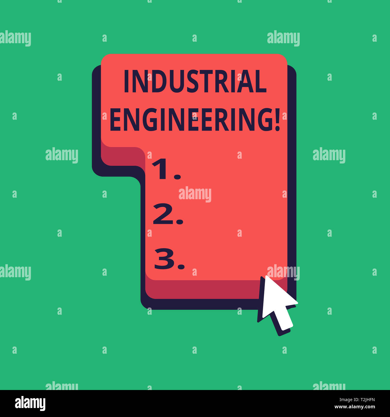 Word writing text Industrial Engineering. Business photo showcasing field or study that focuses on industrial processes Direction to Press or Click th Stock Photo