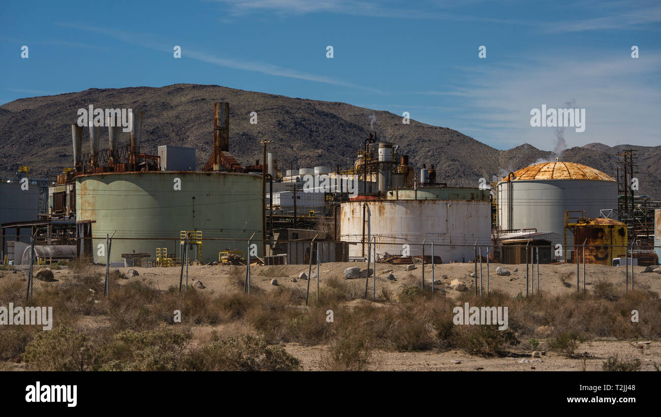a borax refining plant in Torna California, at the Searles valley mineral site. Stock Photo