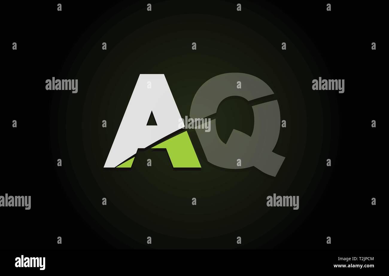 Design of alphabet letter logo combination aq a q with green white and ...