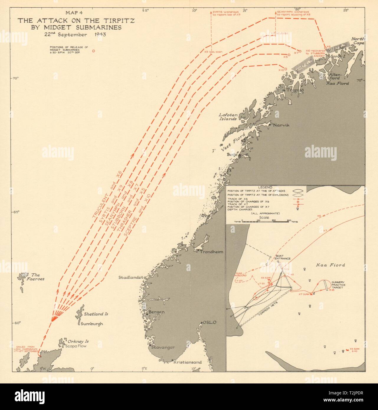 9th September 1943 World War 2 1954 map Salerno Landings Operation Avalanche