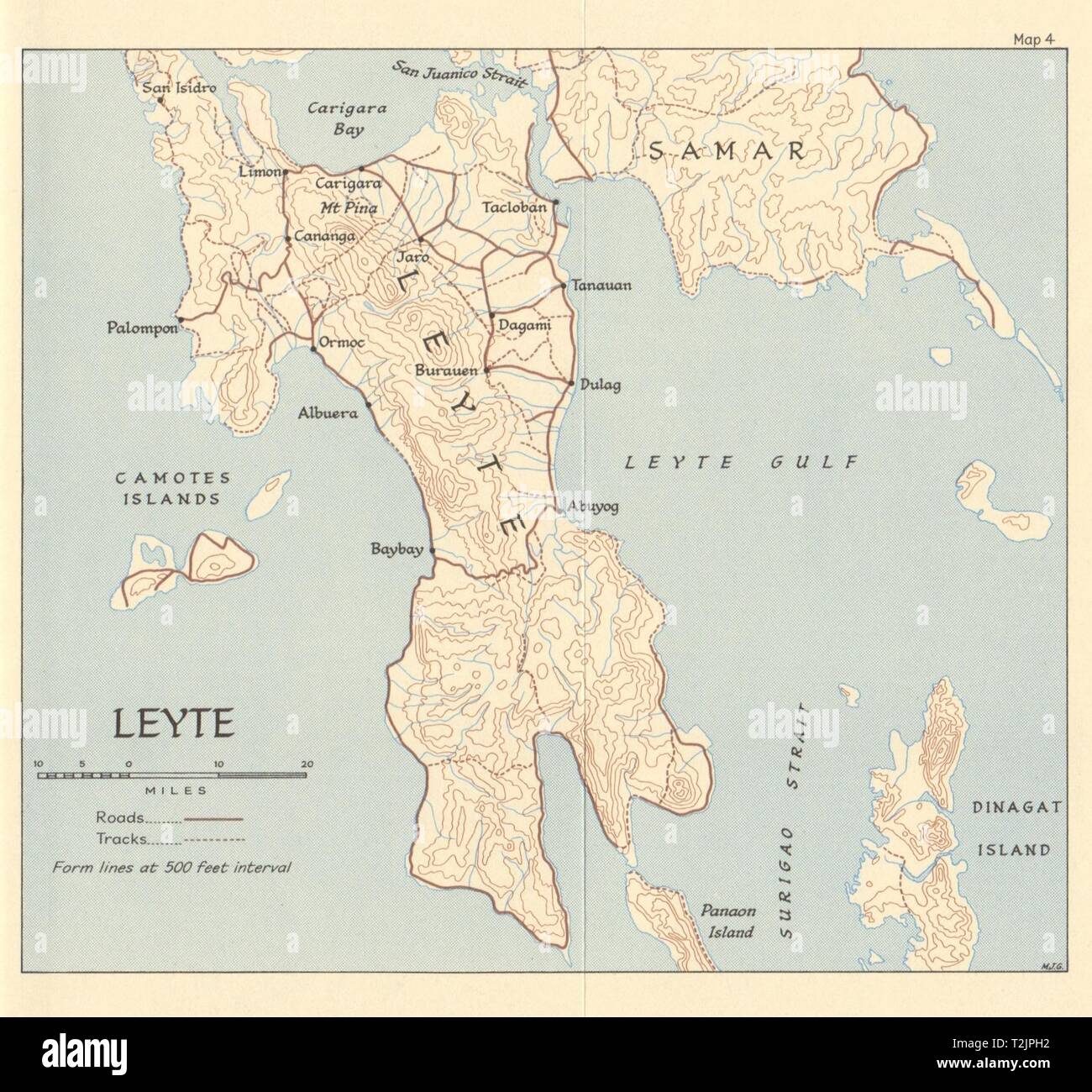 Leyte Battle Of Leyte Gulf October 1944 Philippines World War Two 1965 Map T2JPH2 