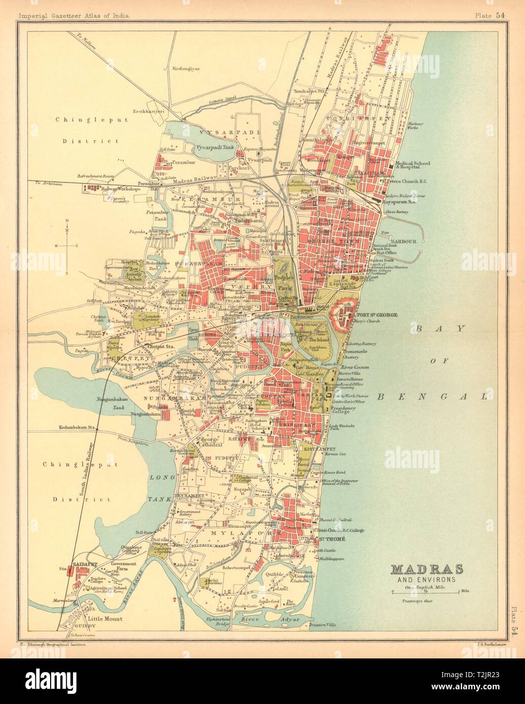 Madras In India Map Madras/Chennai Town City Plan. Key Buildings. British India 1909 Old Map  Stock Photo - Alamy