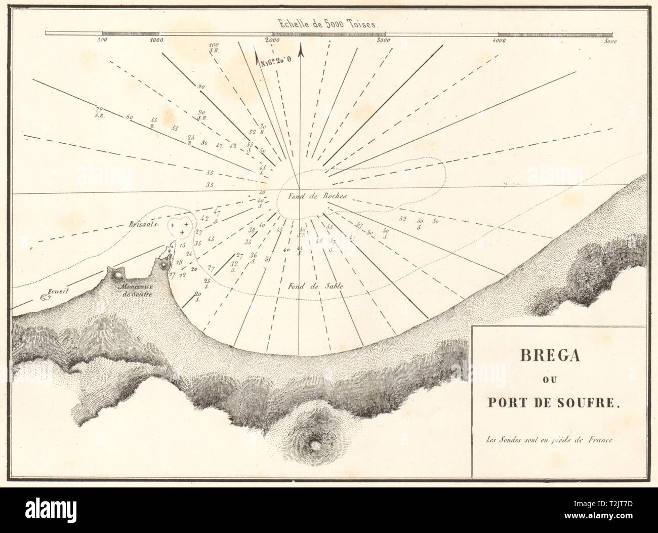 Marsa al Brega. 'Brega ou Port de Soufre'. Libya. GAUTTIER 1854 old map Stock Photo