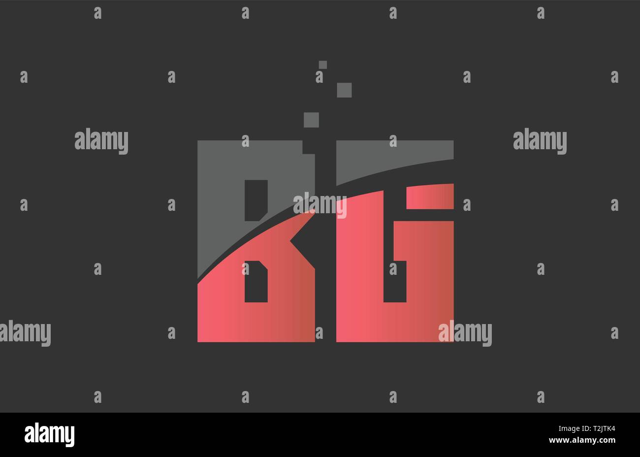 orange grey alphabet letter BG B G logo combination design suitable for ...