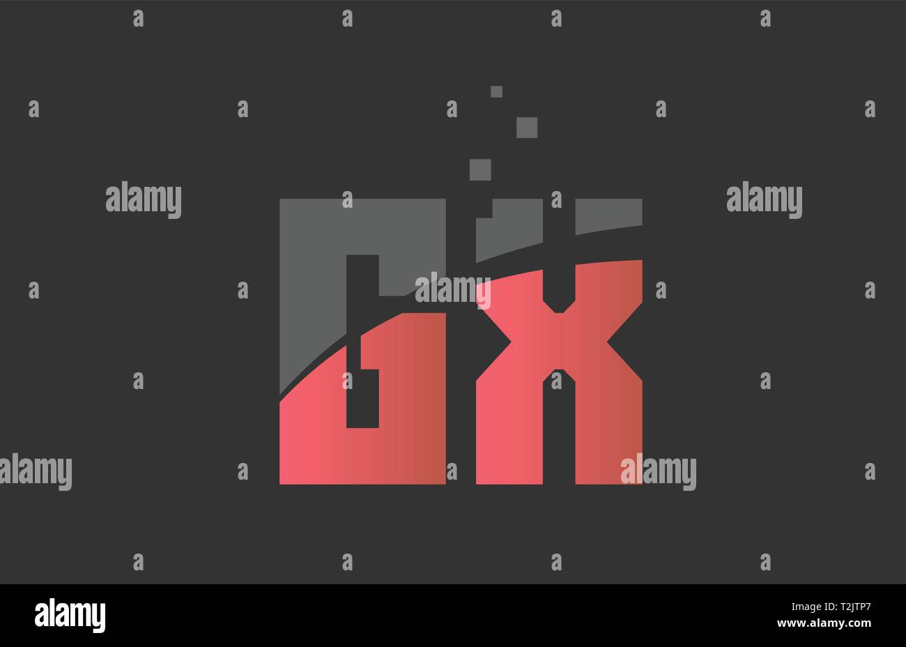 orange grey alphabet letter GX G X logo combination design suitable for ...