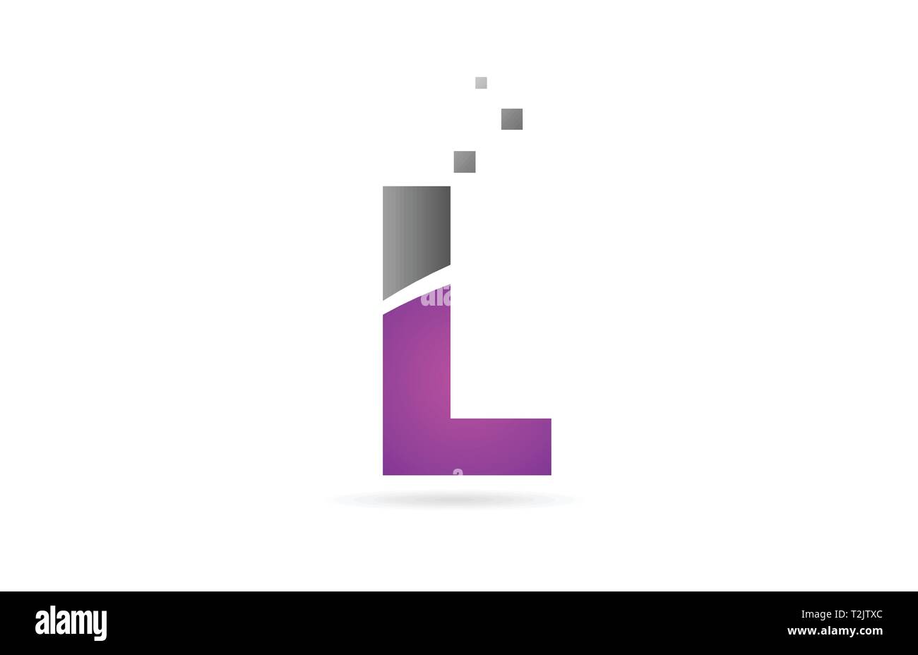 pink grey alphabet letter L logo design suitable for a company or ...