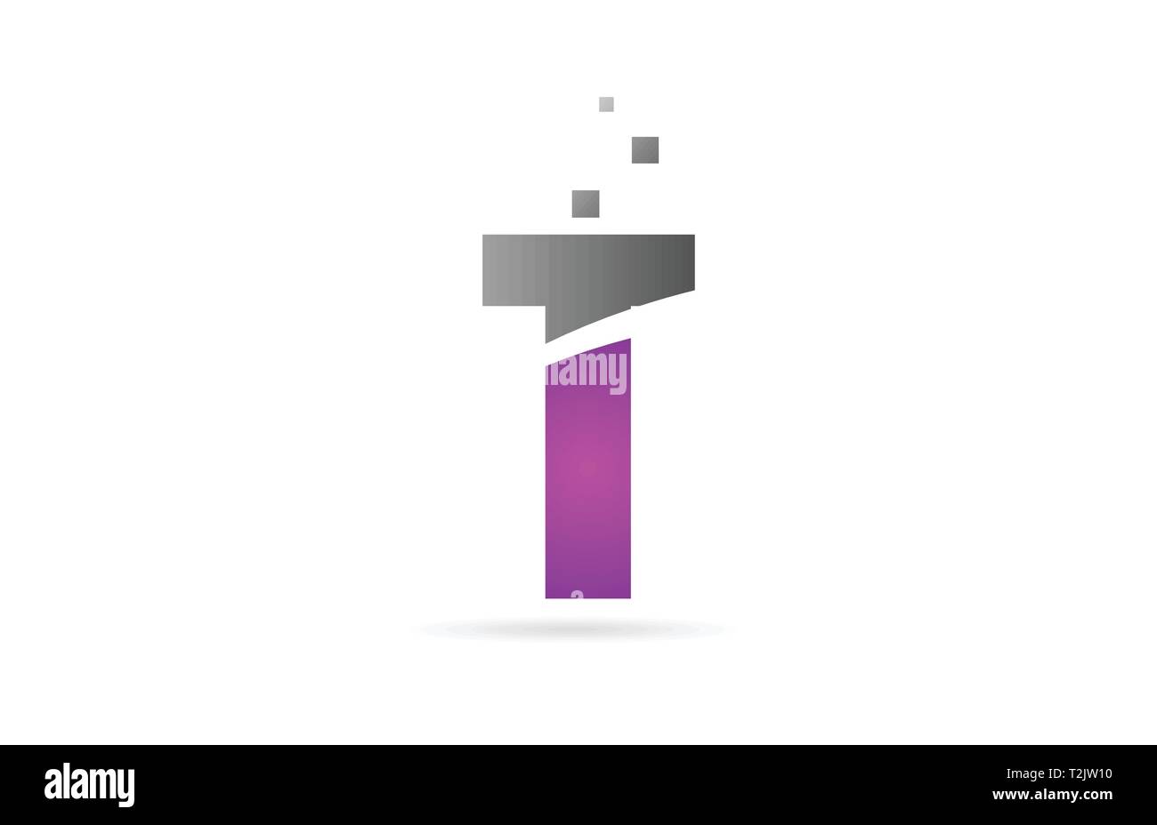 pink grey alphabet letter T logo design suitable for a company or ...