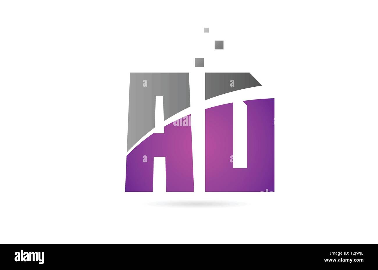 pink grey alphabet letter AD A D logo combination design suitable for a ...