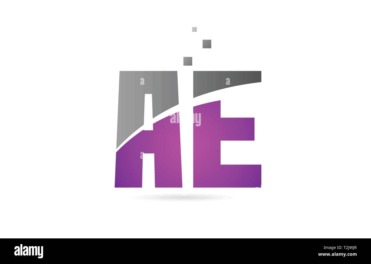 pink grey alphabet letter AE A E logo combination design suitable for a ...