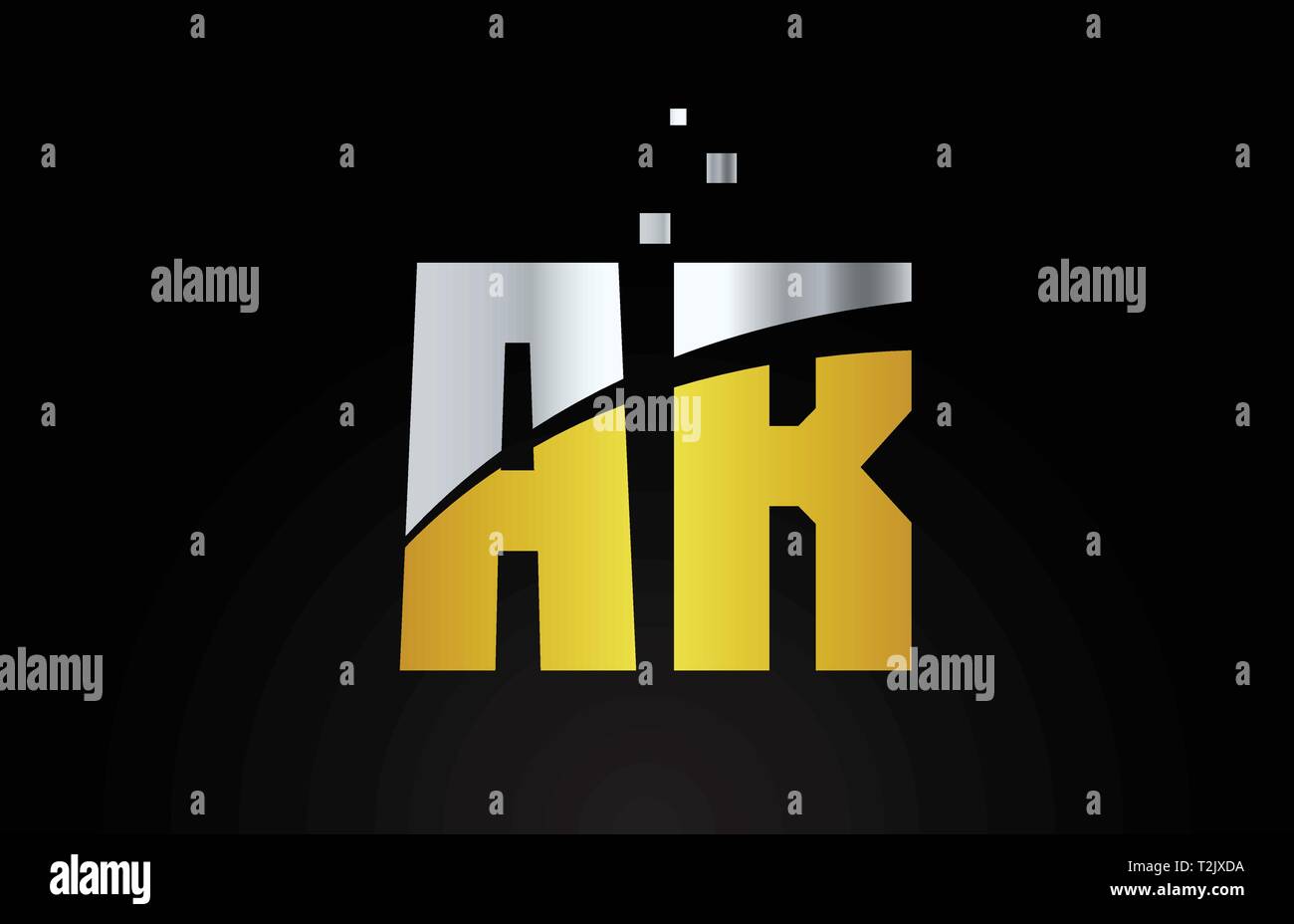 gold golden silver metallic color alphabet letter AR A R logo ...